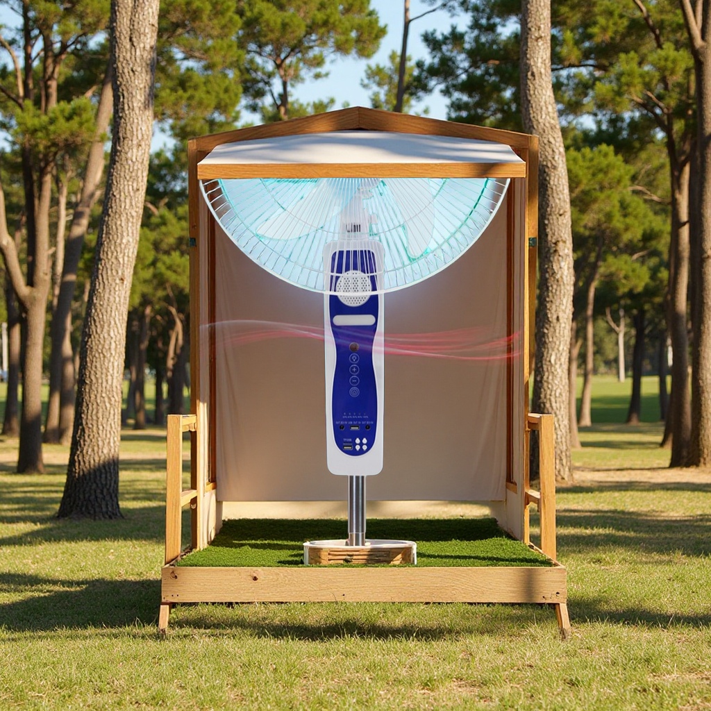 Zhongshan manufacturer cross-border exclusive supply 18-inch solar floor fans with long battery life, strong wind force, camping charging fans and electric fans Application Scenario