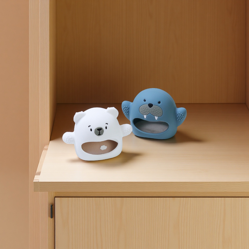 新款防吃手手牙胶宝宝食品级硅胶护手咬咬乐磨牙棒可水煮牙胶