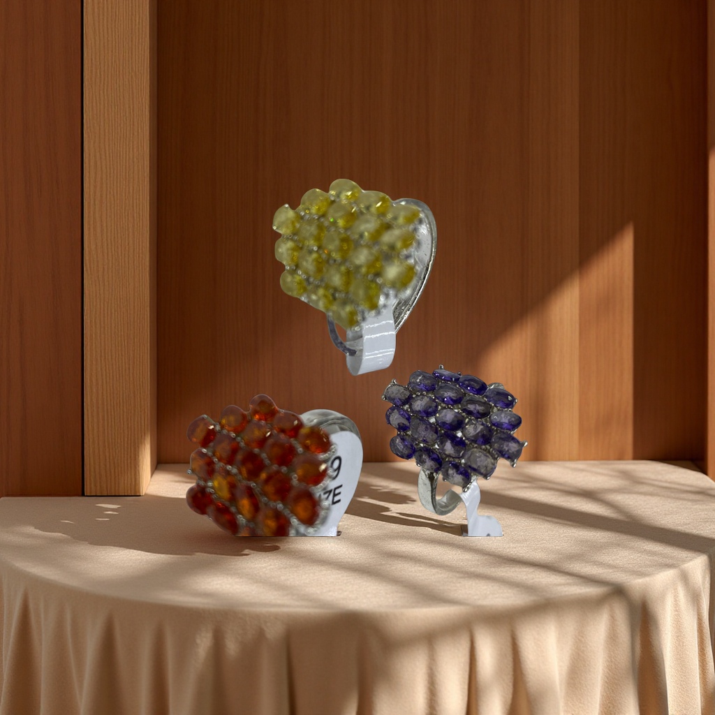 珠片花锆石戒指时尚简约银色百搭情侣款戒指饰品女款送礼品