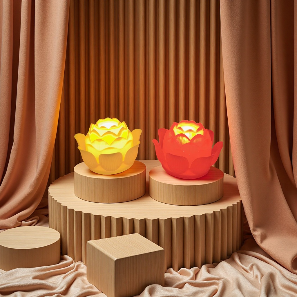 Lotus lanterns, water lotus lanterns, LED decorative lights, floating lights in water, festival night scene lighting fixtures, creative water feature lights details Picture
