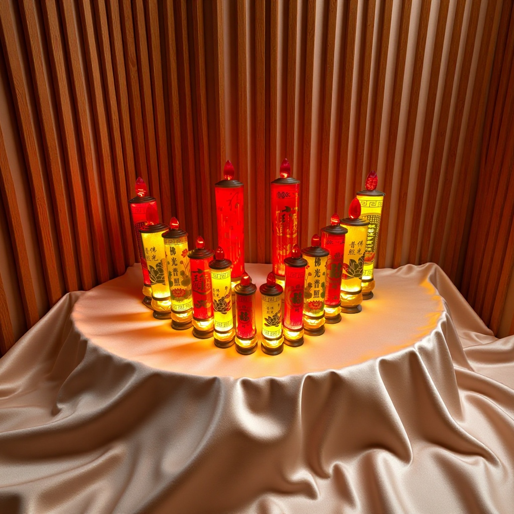 Buddha front LED electric candle, warm candlelight, battery-powered, interior decoration, festival celebration candle light, LED electronic candle light, flat-mouthed candle, lighted candle, plug-in candle Specification image