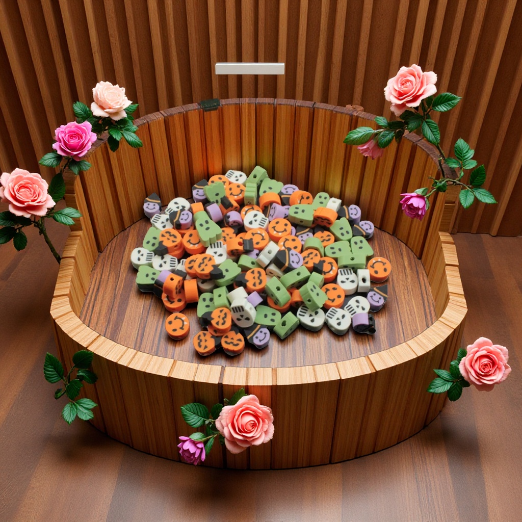 Toy soft clay DIY Halloween bracelet, string, necklace, children's creative mixed set, fun handicraft material set 1000 pack, street stall nail clips, children's short style, cute