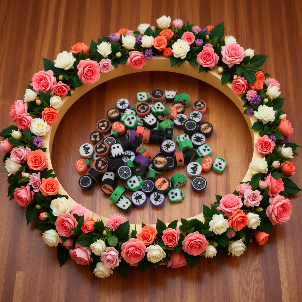 Toy soft clay DIY Halloween bracelet, string, necklace, children's creative mixed set, fun handicraft material set 1000 pack, street stall nail clips, children's short style, cute details Picture