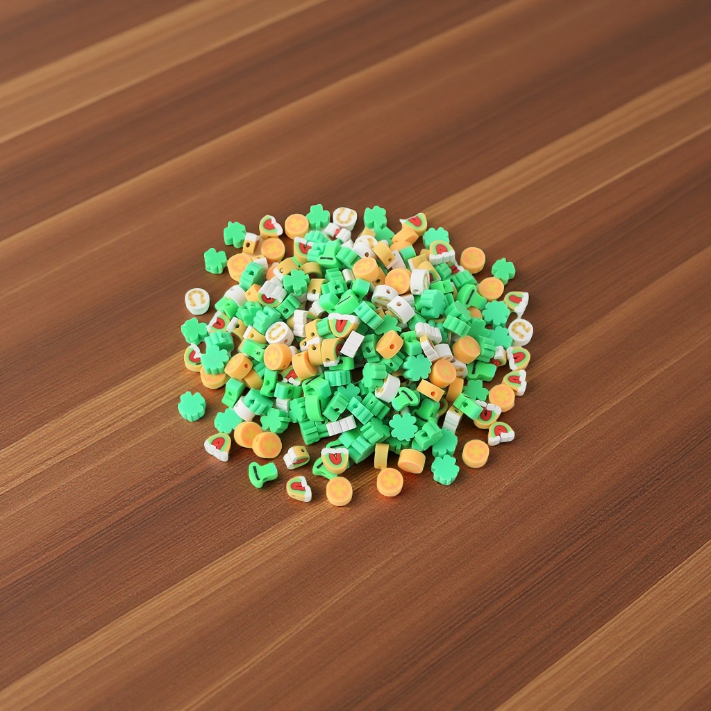 Irish St. Patrick's Day soft clay sliced beaded DIY handcrafted beaded bracelet accessories wholesale 1000 pieces per pack soft clay, soft clay strings, soft clay slices, soft clay spacers