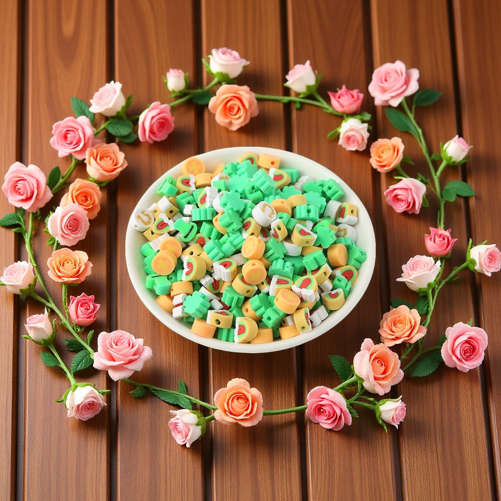 Irish St. Patrick's Day soft clay sliced beaded DIY handcrafted beaded bracelet accessories wholesale 1000 pieces per pack soft clay, soft clay strings, soft clay slices, soft clay spacers details Picture