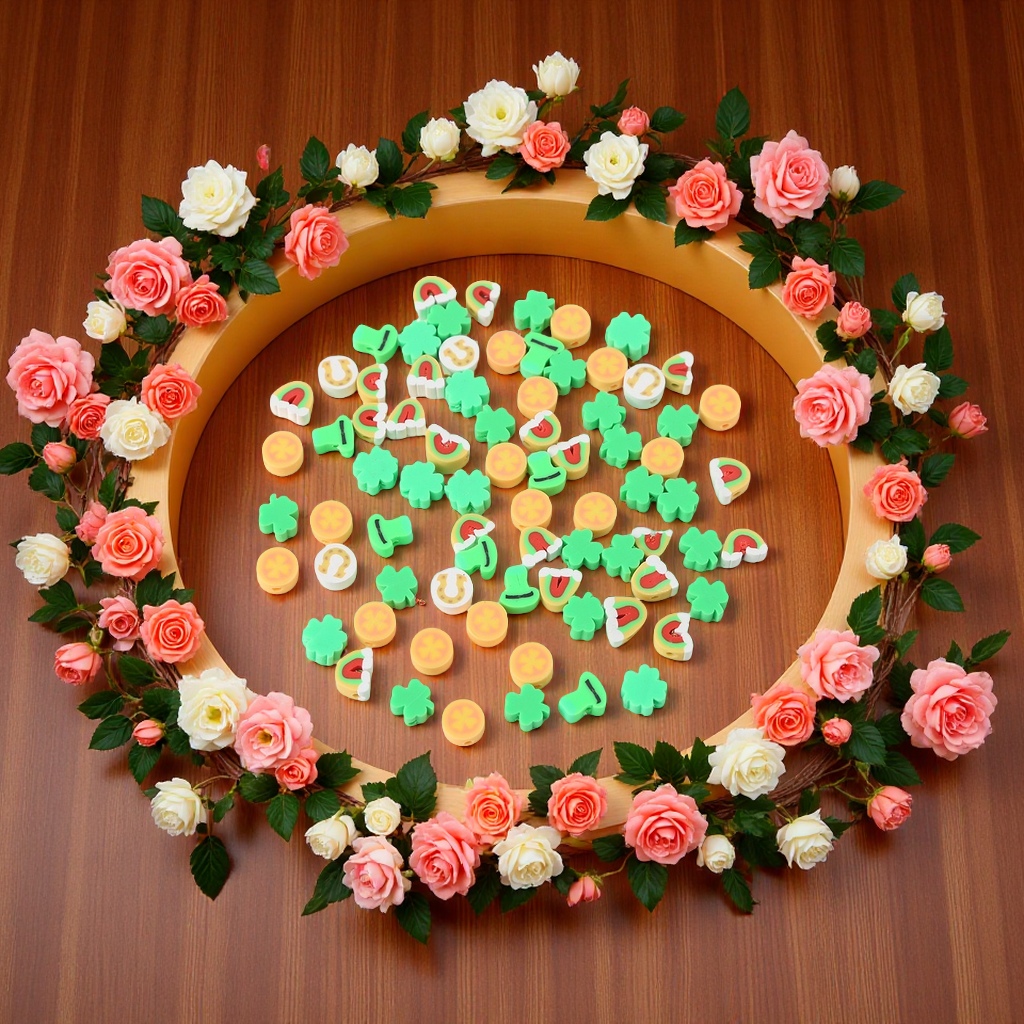 Irish St. Patrick's Day soft clay sliced beaded DIY handcrafted beaded bracelet accessories wholesale 1000 pieces per pack soft clay, soft clay strings, soft clay slices, soft clay spacers Application Scenario