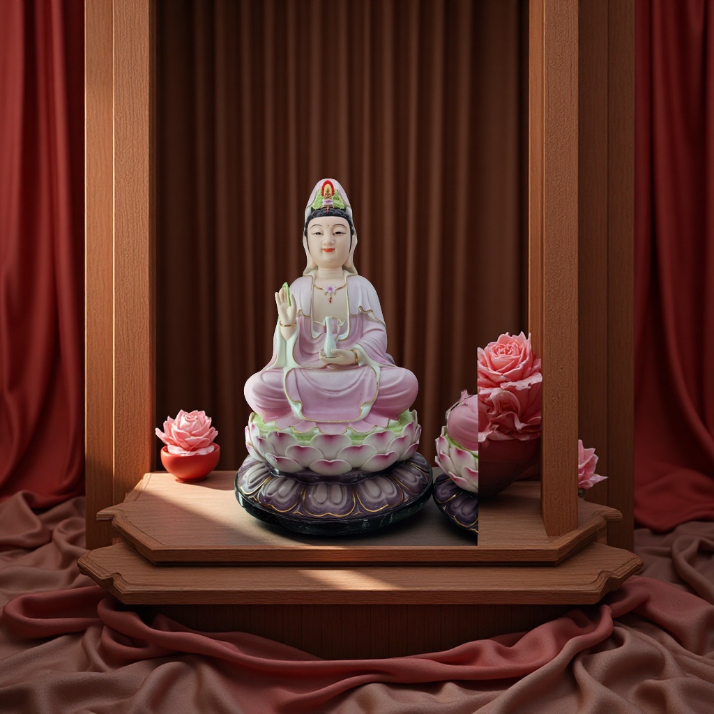 德化瓷佛像全手工制作画彩描金的