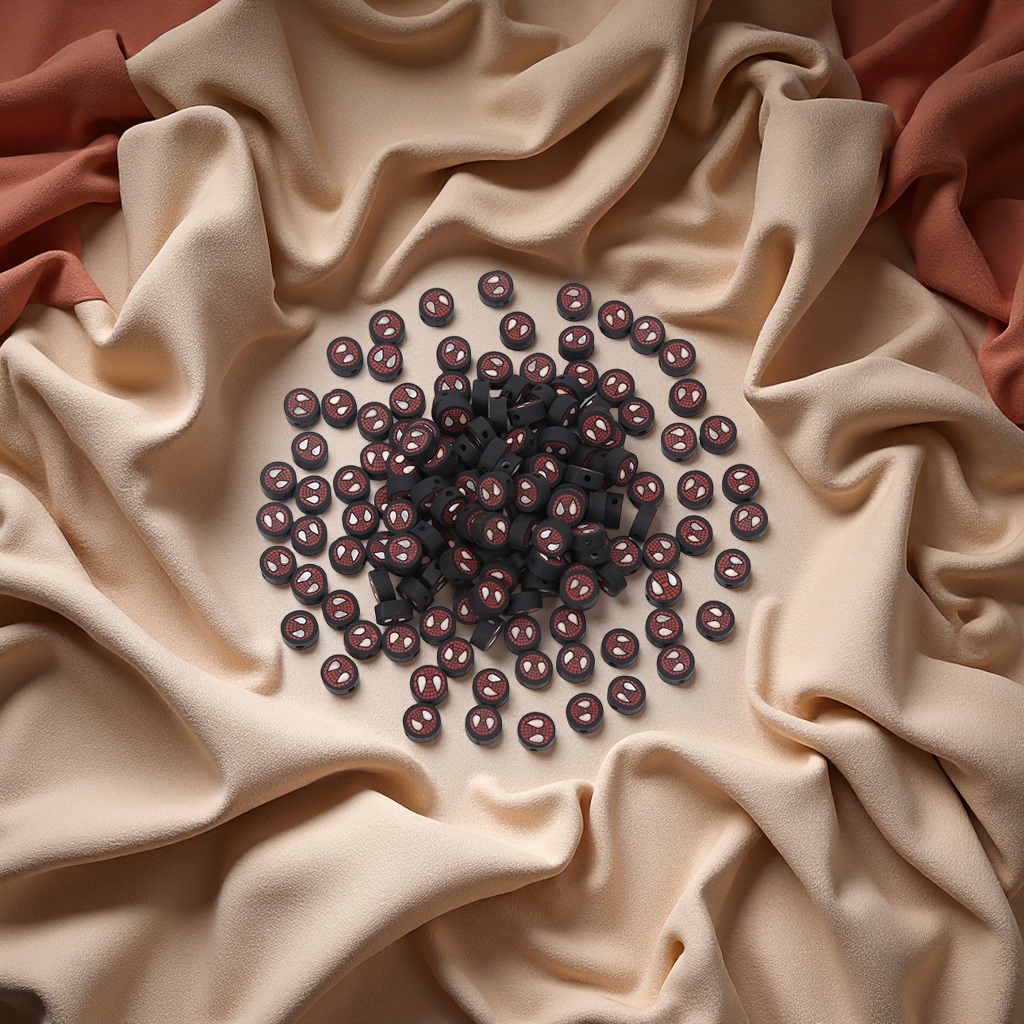 蜘蛛侠单色混色软陶切片打孔珠DIY手工串珠饰品配件现货批发珠子