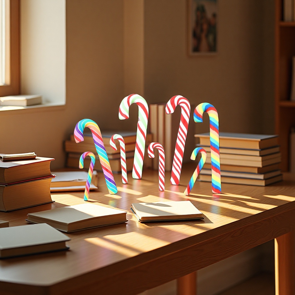 Wholesale of soft clay walking sticks, Christmas accessories, cream phone cases, decorative simulation rainbow candies, DIY ornaments and accessories Item Picture