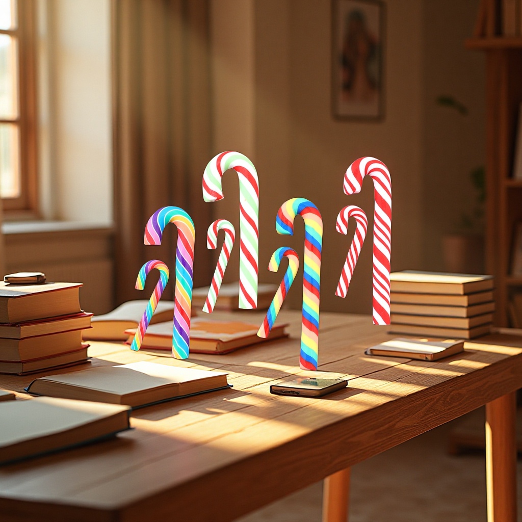 Wholesale of soft clay walking sticks, Christmas accessories, cream phone cases, decorative simulation rainbow candies, DIY ornaments and accessories details Picture