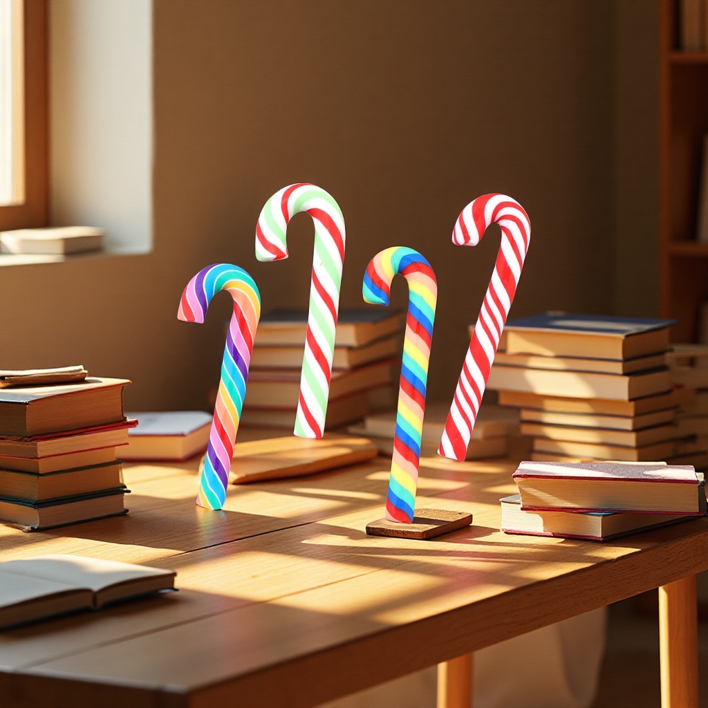 Wholesale of soft clay walking sticks, Christmas accessories, cream phone cases, decorative simulation rainbow candies, DIY ornaments and accessories Application Scenario