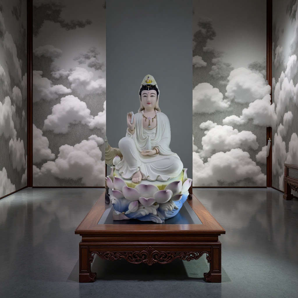 Dehua porcelain Buddha statues, all handcrafted with painted colors Specification image