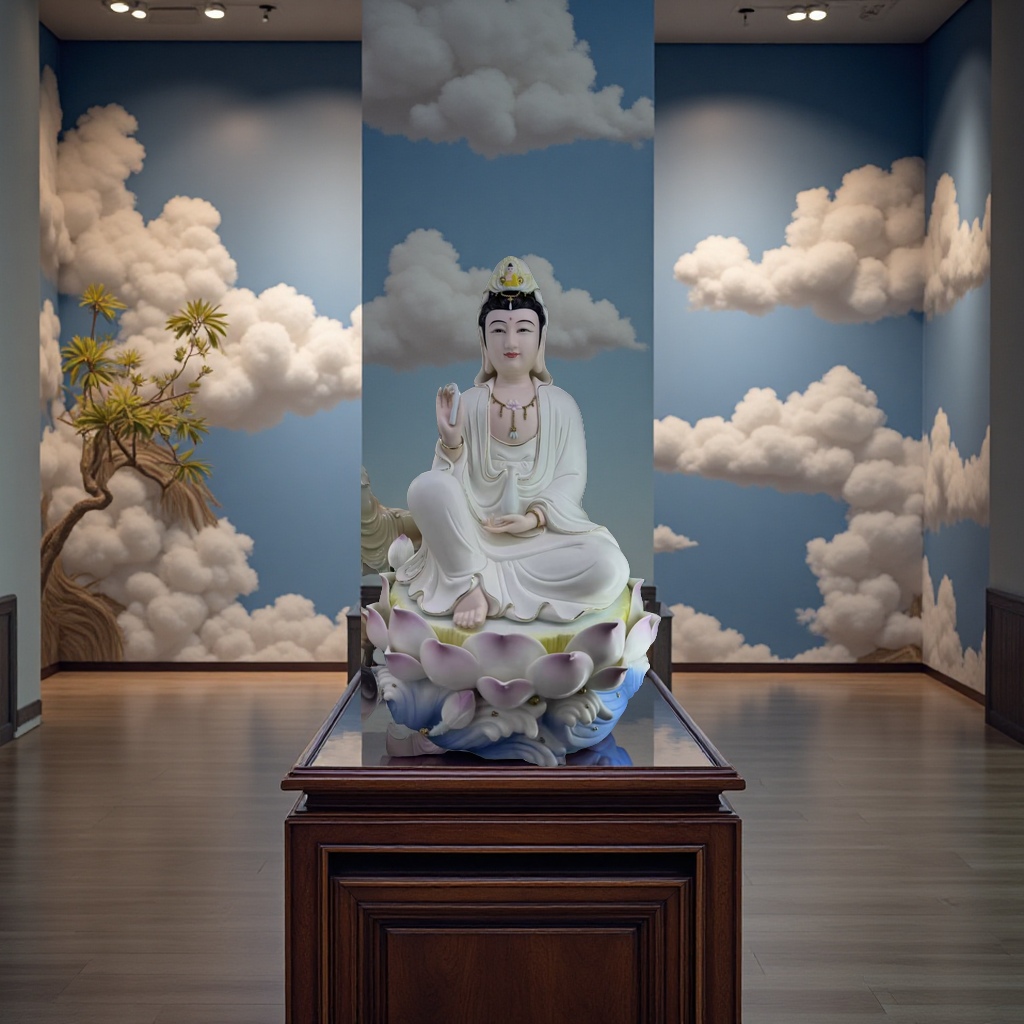 Dehua porcelain Buddha statues, all handcrafted with painted colors details Picture