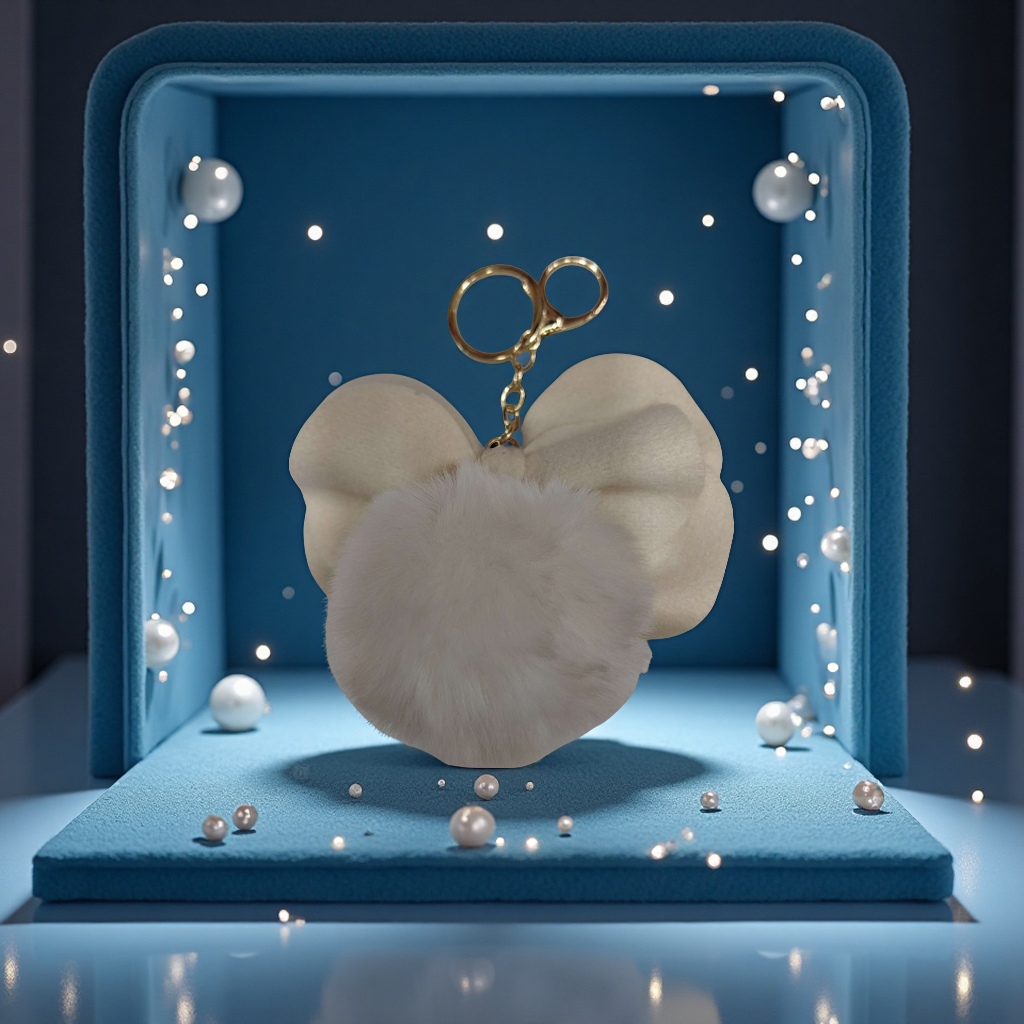 Plush ball butterfly keychain details Picture