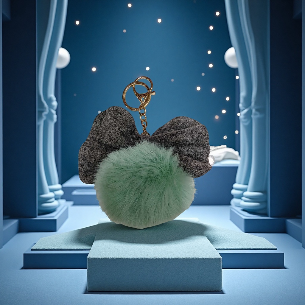 Plush ball butterfly keychain Specification image