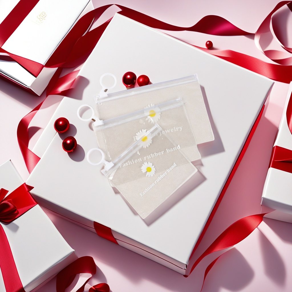 PVC菊花袋带拉环环保包装袋耐用透明塑料袋50个装产品图