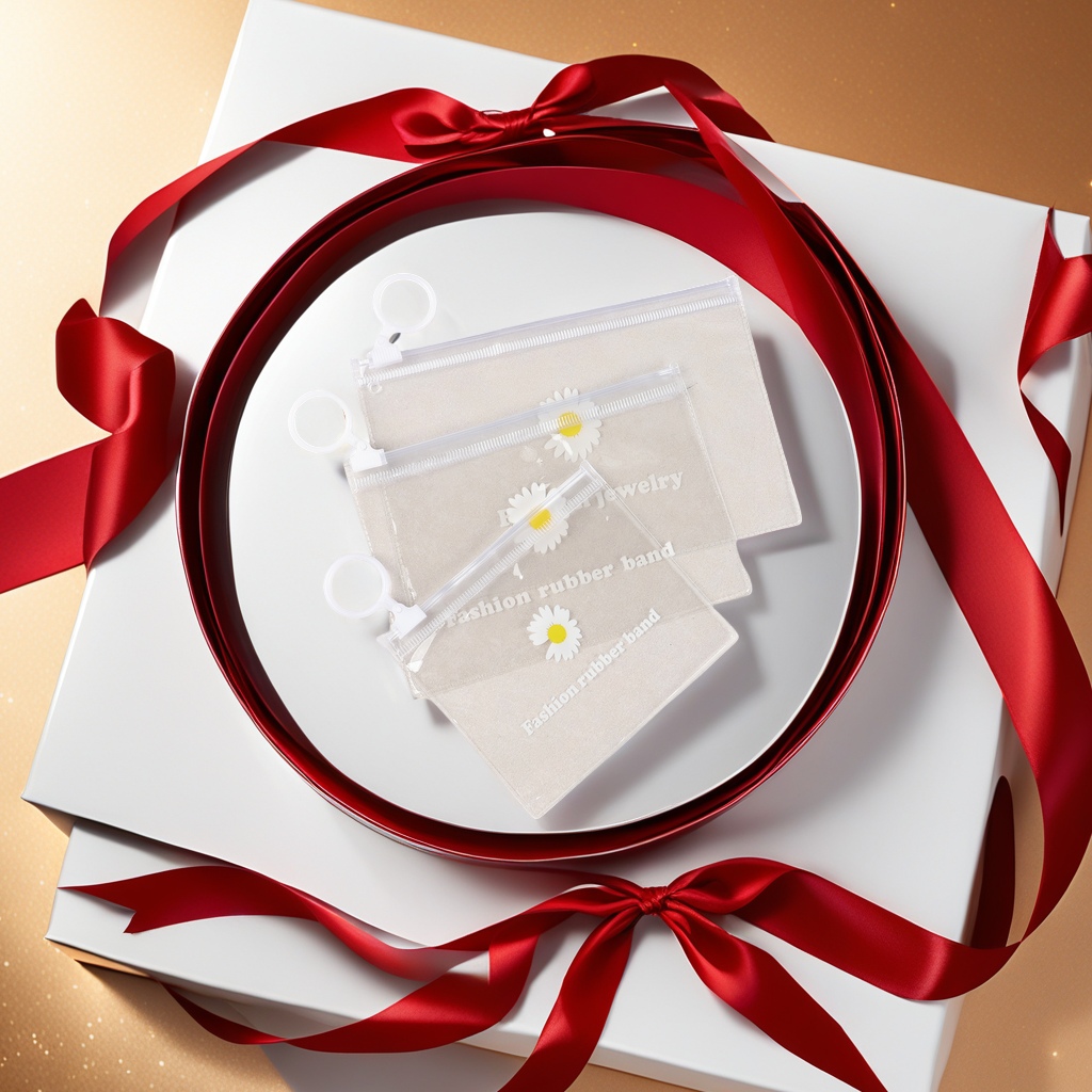 PVC菊花袋带拉环环保包装袋耐用透明塑料袋50个装细节图