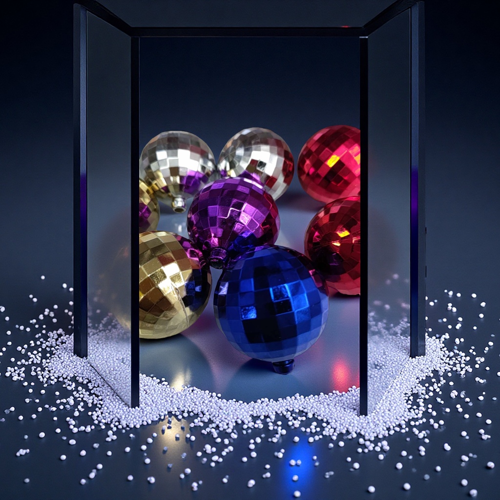 Mirror ball decorative art piece, creative display item, home decoration, modern and simple craftsmanship, ball diameter 10cm Application Scenario