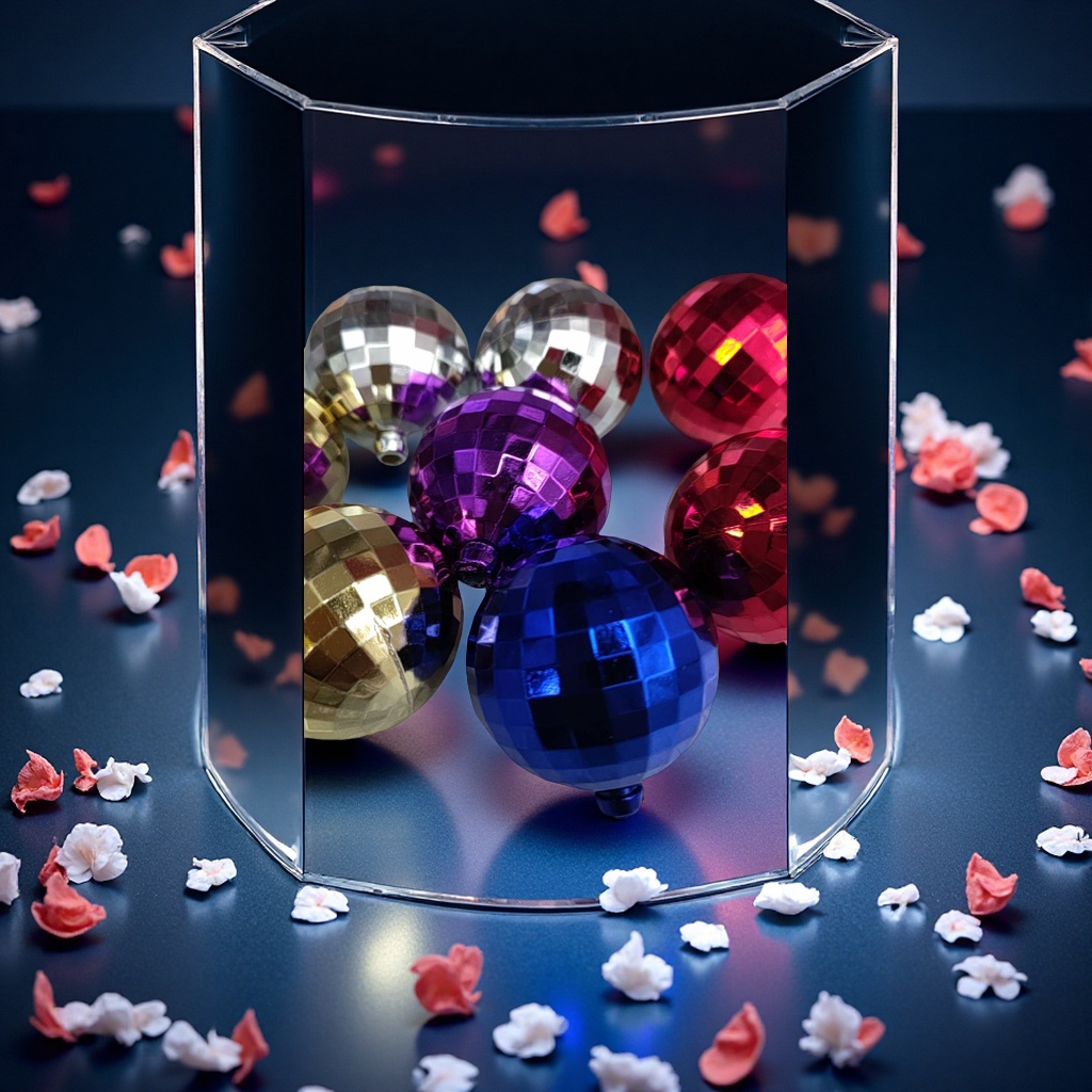 Mirror ball decorative art piece, creative display item, home decoration, modern and simple craftsmanship, ball diameter 10cm Specification image