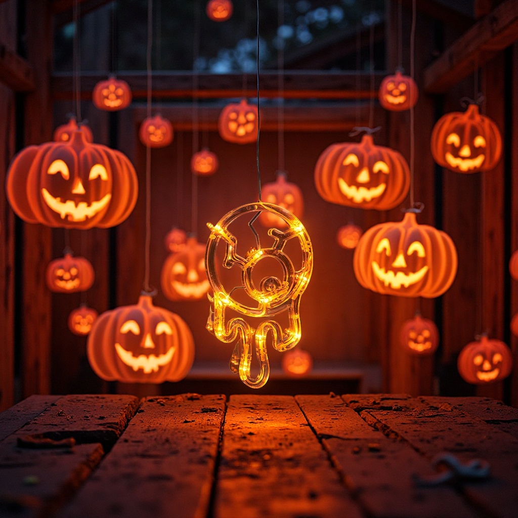 万圣节led装饰灯房屋氛围感吸盘南瓜灯节庆布置用品节日装饰道具
