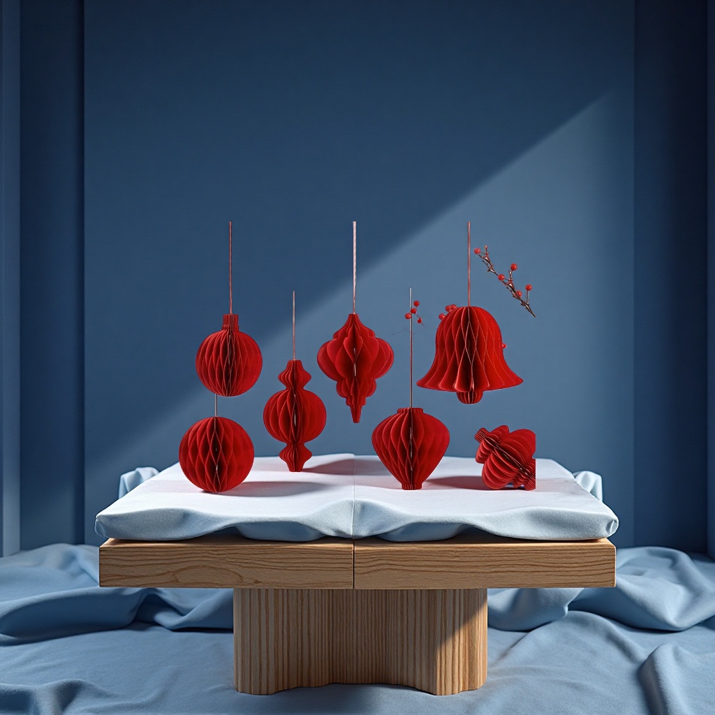 节日蜂窝厚纸灯笼挂饰婚庆圣诞蜂窝装饰品节日布置创意挂件