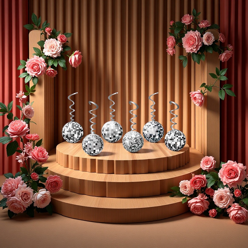 螺旋镭射彩球挂饰套装创意装饰节日派对布置多彩悬挂装饰品产品图