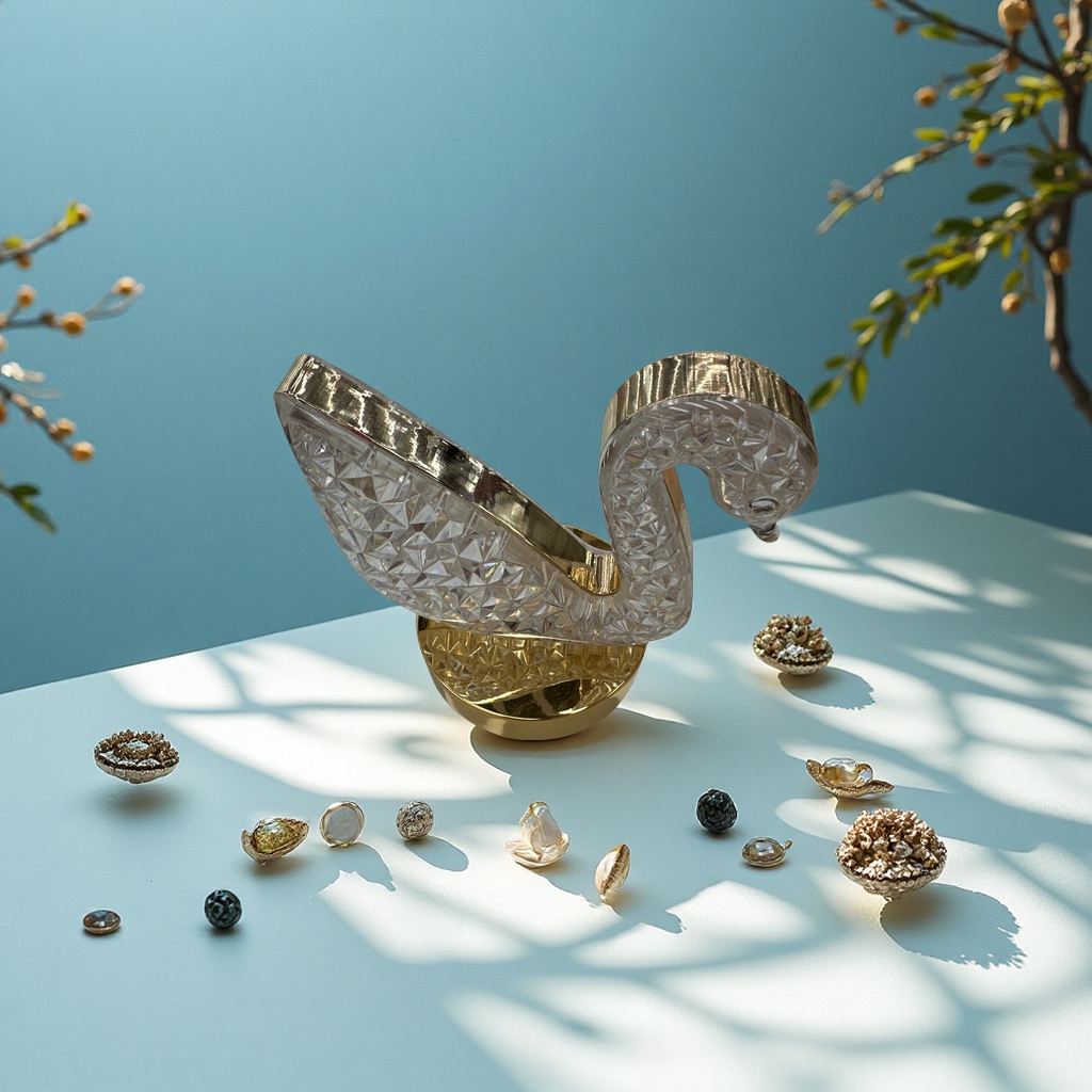 天鹅台灯塑料摆台创意装饰温馨卧室客厅台面灯具简约时尚家居用品台灯灯具台灯产品图