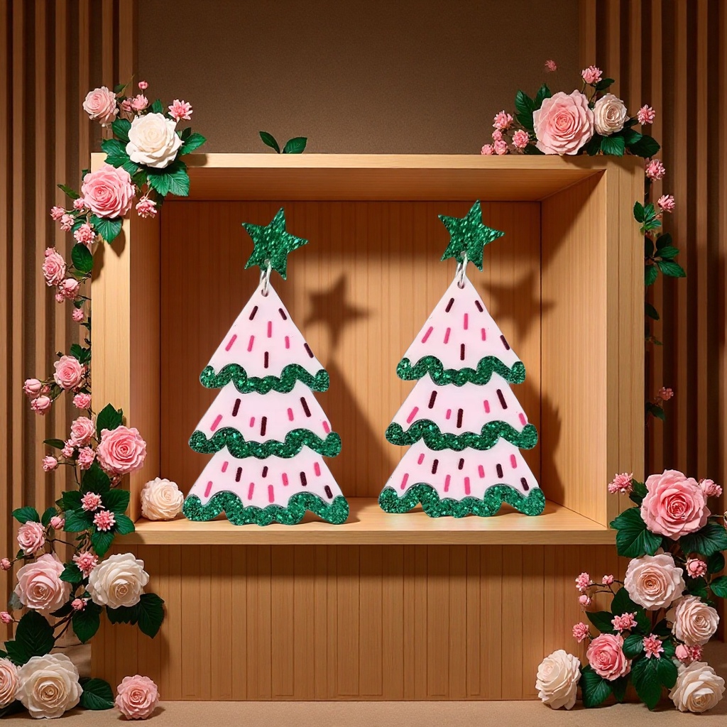 Christmas card earrings, Christmas gifts, cute cartoon earrings, Christmas-themed earrings, Christmas accessories, Christmas gifts for women details Picture