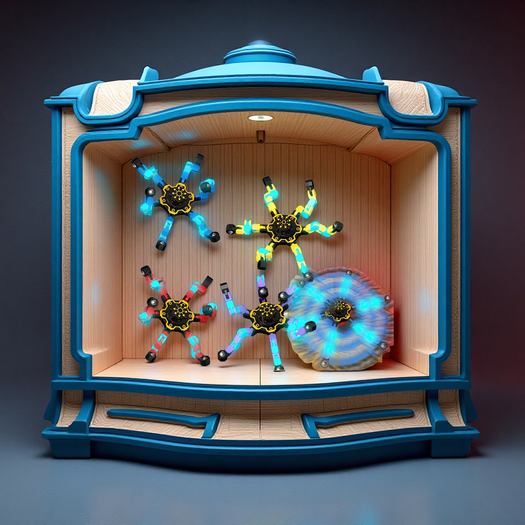 陀螺玩具儿童益智机械指尖旋转可变形发光男孩解压手指娱乐玩具