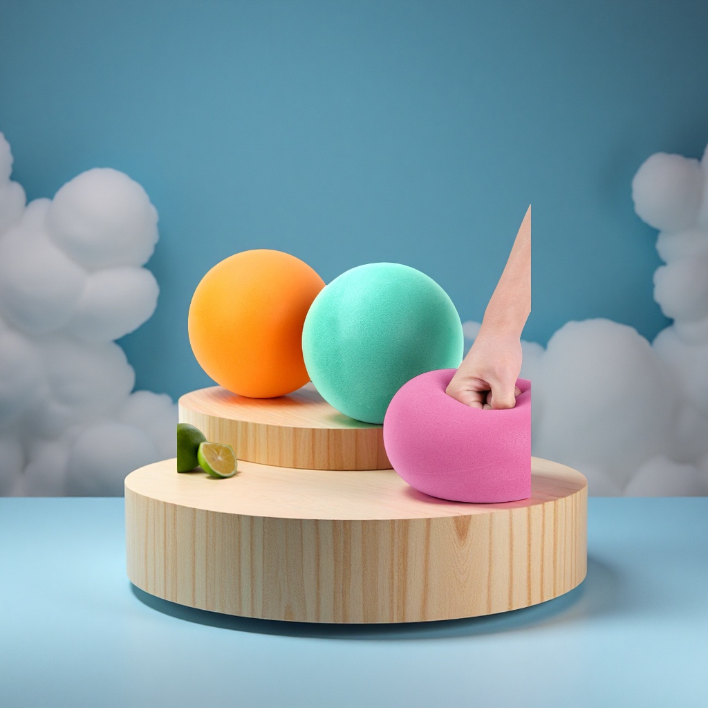 儿童高弹无声静音篮球室内投篮运动不掉渣弹力海绵玩具球框球类