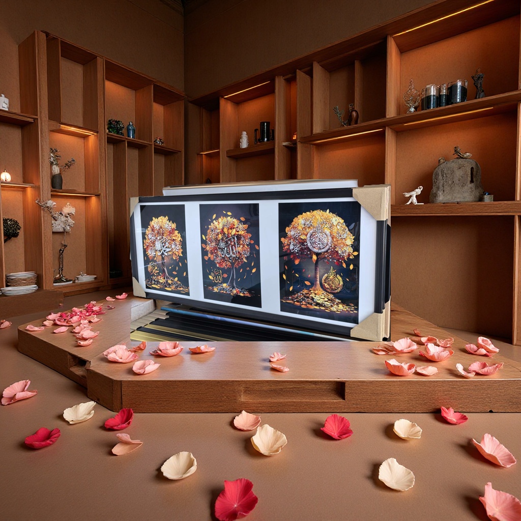 工艺品手工摆件创意家居装饰艺术品礼品节日送礼工艺品摆设精品晶瓷画挂画穆斯林装饰画装饰画