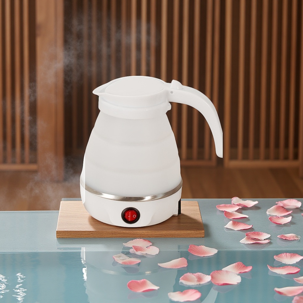 【跨境专供】折叠硅胶便携电热水壶旅行烧水壶自动断电小型便携式水壶
