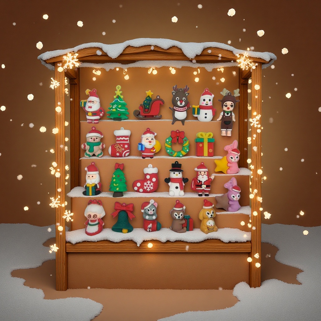 圣诞系列公仔白底实物图