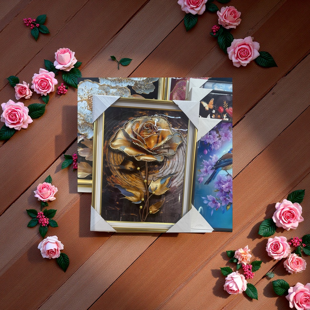 手工珠子装饰画画框挂画艺术品家居客厅卧室装饰画手工制作