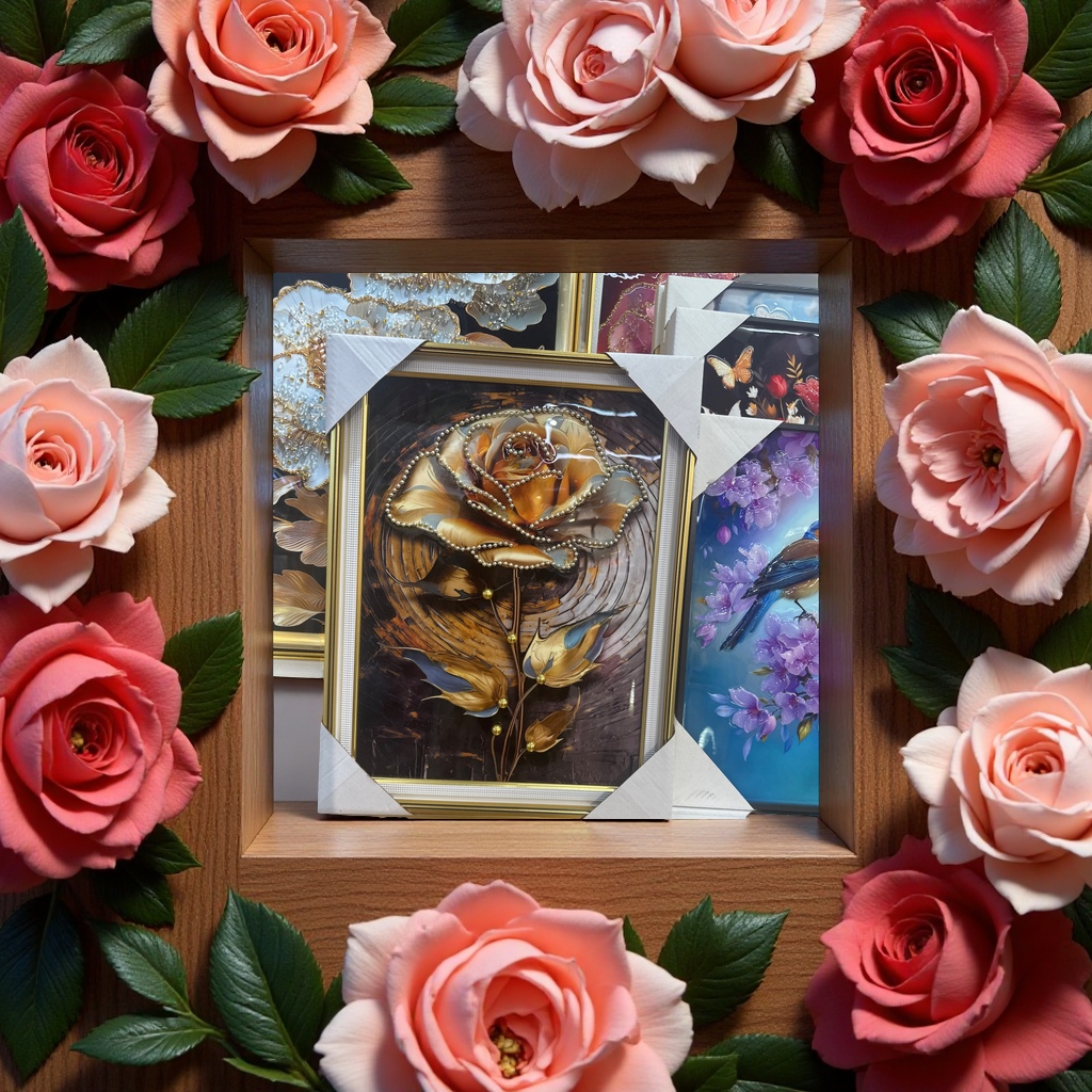 手工珠子装饰画画框挂画艺术品家居客厅卧室装饰画手工制作产品图