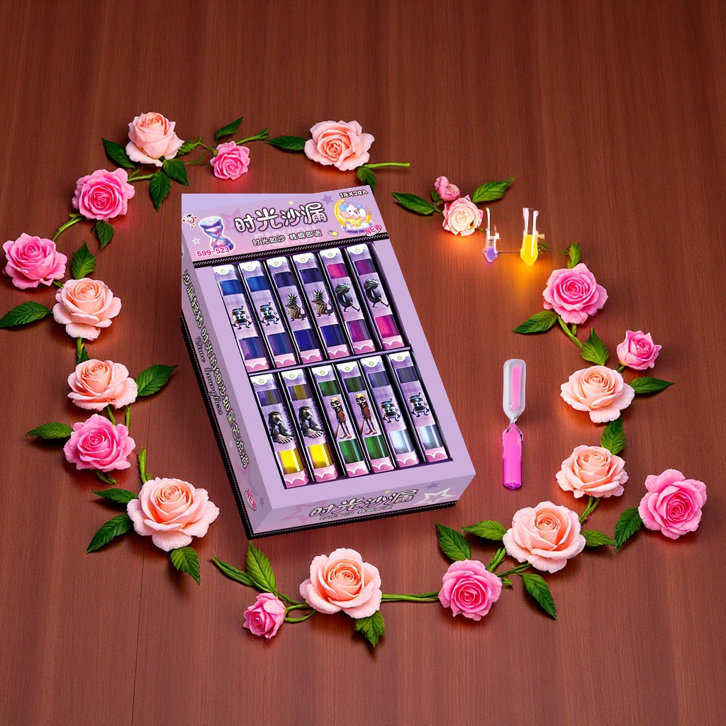 时光沙漏创意摆件复古简约透明玻璃静音计时器装饰礼品办公桌面装饰品