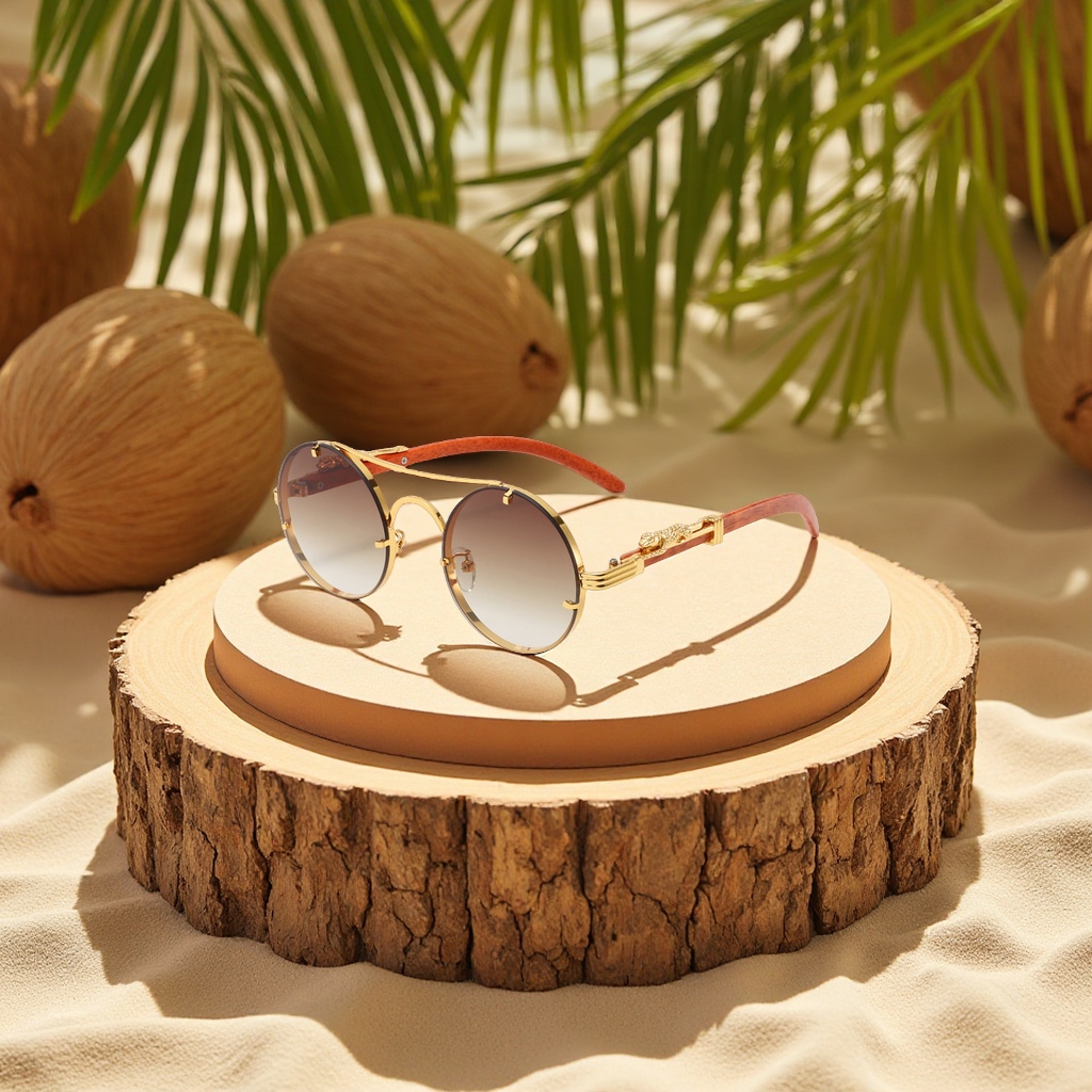 New fashionable Fengchao men's round metal sunglasses, personalized, casual, vacation and travel trendy sunglasses for men Application Scenario