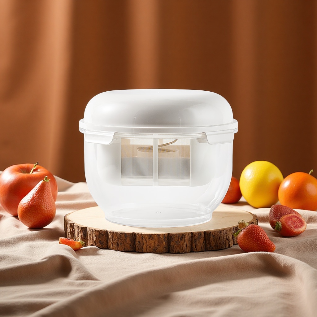 圆形大容量乳清分离酸奶过滤器自制希腊老酸奶蔬果沥水器咖啡过滤器多功能厨房用品自制酸奶白底实物图