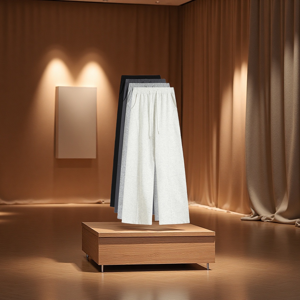 American curved wide-leg pants for women 2025 new style high-waisted loose straight-leg sporty casual banana-shaped sweatpants Casual pants Item Picture