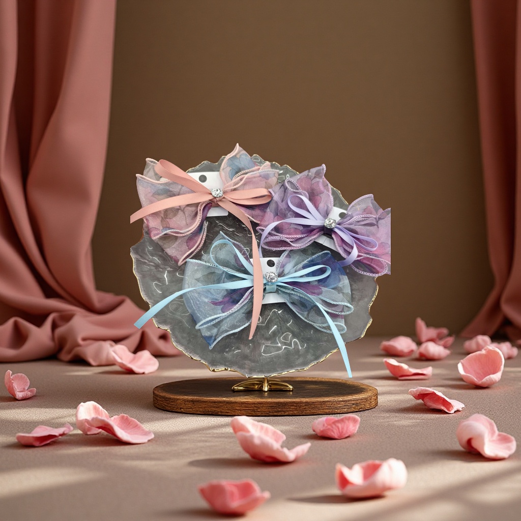 花网飘带水钻蝴蝶结发夹韩版可爱甜美发饰少女头饰发饰品发带发饰发饰品配饰女款多色任选