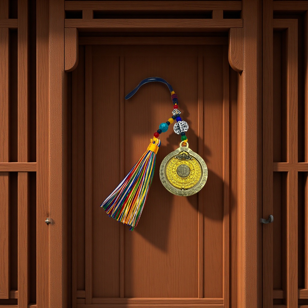 Retro ethnic style pendant, car bag hanging tassel, rotating twelve Chinese zodiac eight Trigrams nine palaces auspicious pendant, travel decoration Application Scenario