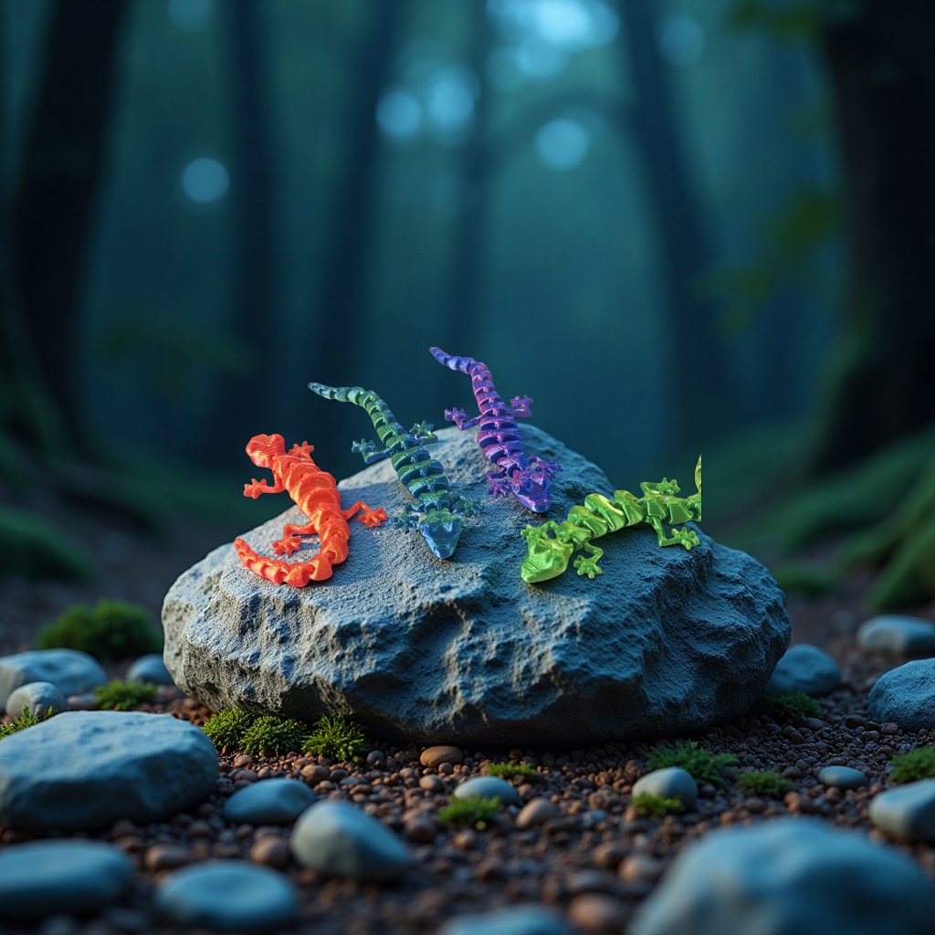 3D打印迷你仿真动物蜥蜴壁虎