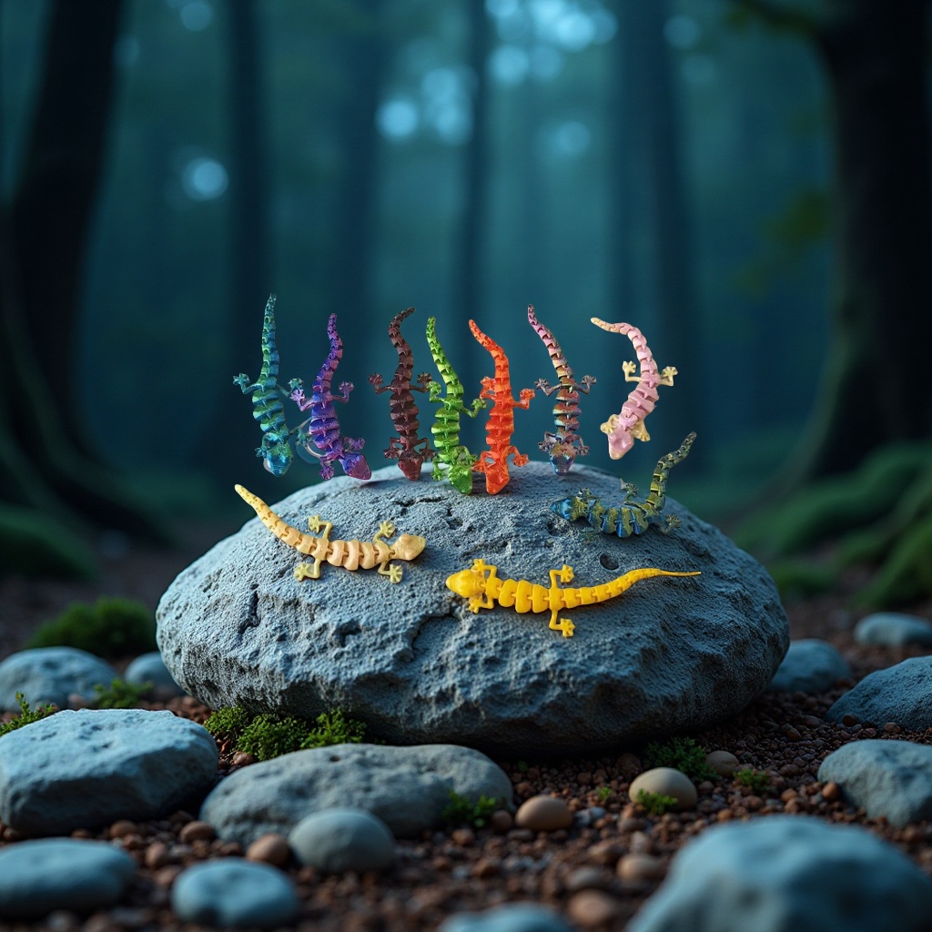 3D printed mini simulation animals such as lizards and geckos Specification image