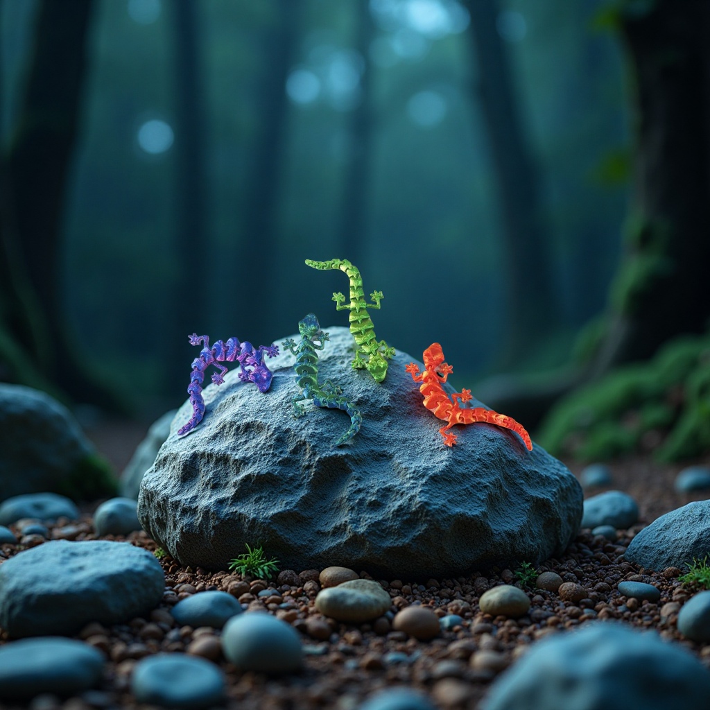 3D printed mini simulation animals such as lizards and geckos Application Scenario