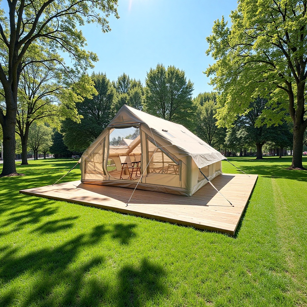 Manufacturer wholesale portable inflatable tents of 12 square meters, outdoor camping sunshade, sun protection, rainproof travel supplies, multi-functional camping equipment