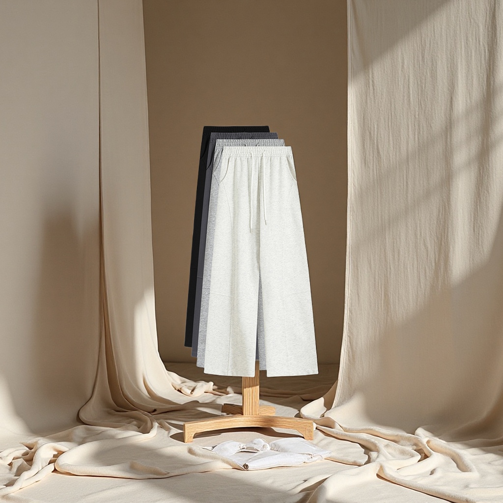 American curved wide-leg pants for women 2025 new style high-waisted loose straight-leg sporty casual banana-shaped sweatpants Casual pants Item Picture