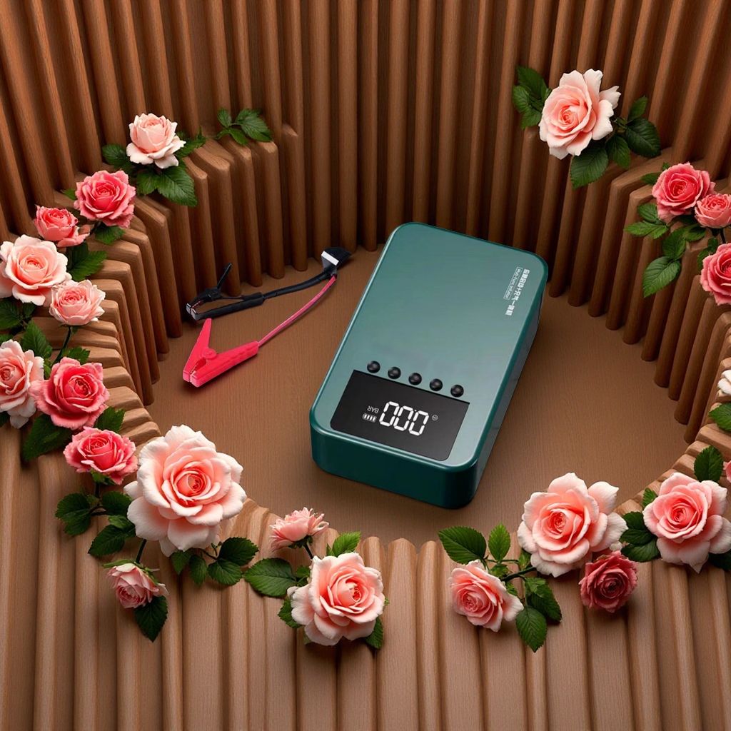 车载电源充气泵两用多功能便携汽车应急充气工具车用充气泵电源供电细节图