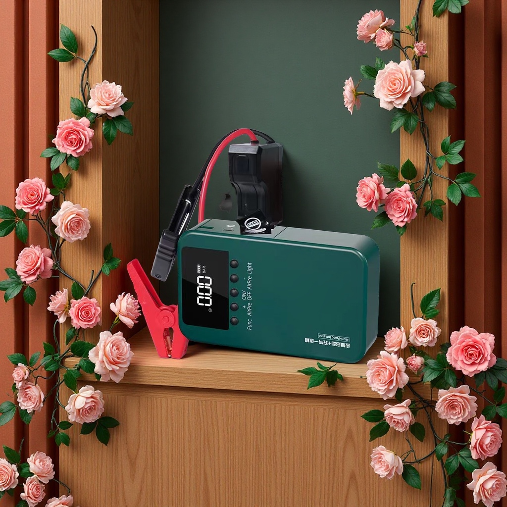 车载电源充气泵两用多功能便携汽车应急充气工具车用充气泵电源供电
