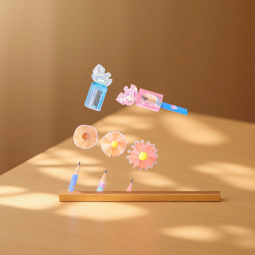 Weibo Children's Creative Cartoon Laser Wooden Horse Pencil Sharpener Mini Portable Desktop Student Pen Sharpener details Picture