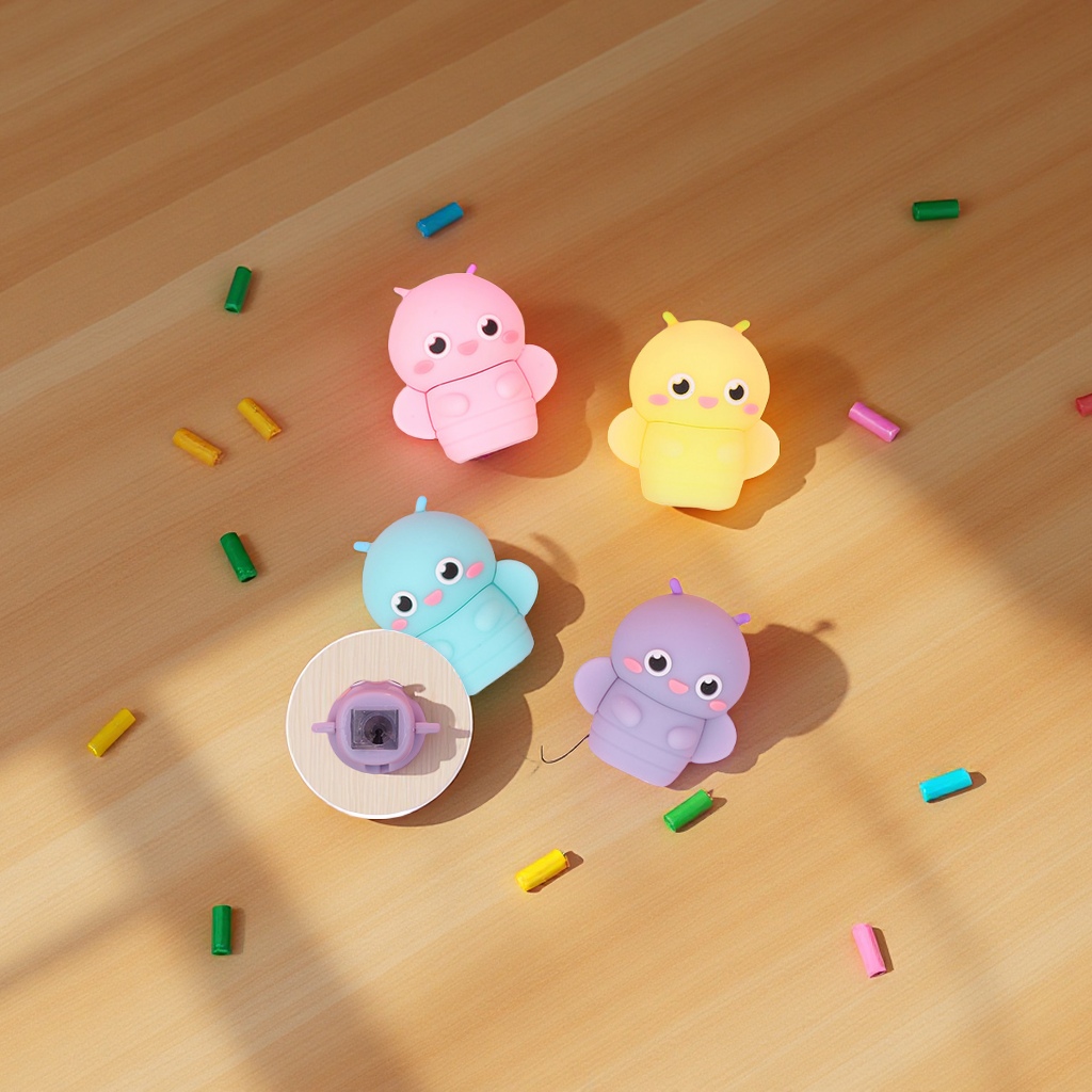 Weibo Firefly Silicone Pencil sharpener, cute student handheld pencil sharpener, PVC pencil sharpener wholesale products, pencil sharpener stationery supplies Application Scenario